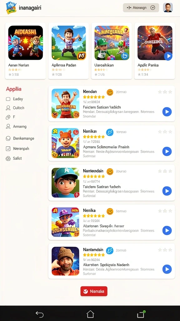 ocatoto - Tampilan antarmuka aplikasi yang user-friendly.
